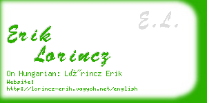 erik lorincz business card